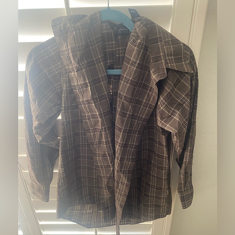 Brown plaid flannel from Arrow